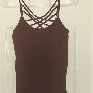 Zenana Outfitters Strappy Burgundy Stretch Tank size S/M